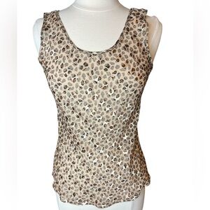 Honors Intimates Vintage Sheer Gold Black Metallic Leopard Print